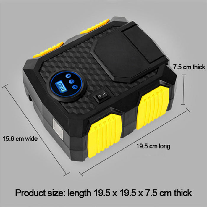 Portable 12V 150 PSI Air Pump for Inflating Tires: silver, red air inflator nozzle adapter set, functional style