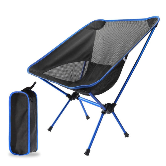 Portable Collapsible Camping Chair for Outdoor Use: black, blue folding camping chair with carrying case, minimal portable ou