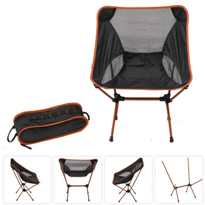 Portable Collapsible Camping Chair for Outdoor Use: black, blue folding camping chair with carrying case, minimal portable ou