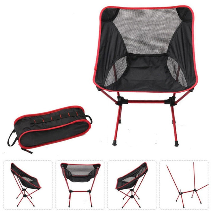 Portable Collapsible Camping Chair for Outdoor Use: black, blue folding camping chair with carrying case, minimal portable ou