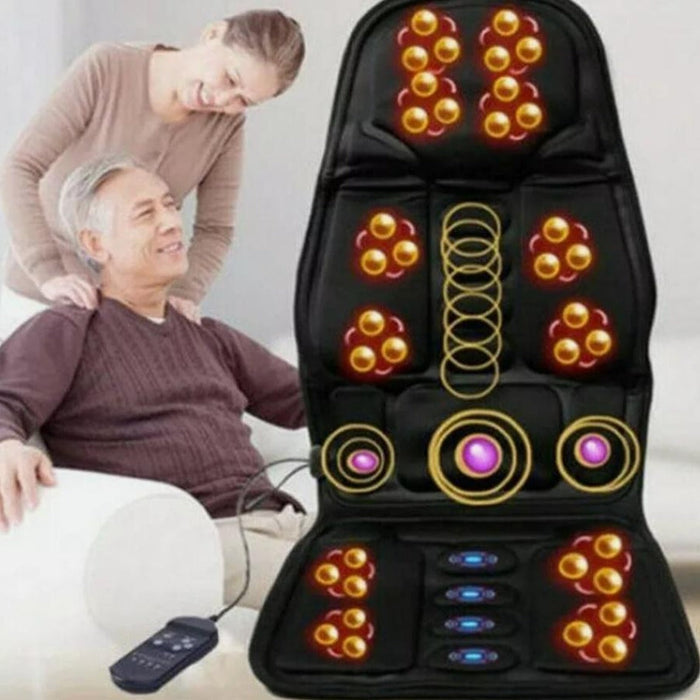 Portable Heat Therapy Massage Cushion, Enjoy the Benefits of Vibrating and Soothing Heat Anywhere: black, orange massage chai