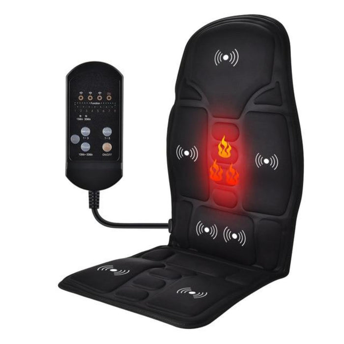 Portable Heat Therapy Massage Cushion, Enjoy the Benefits of Vibrating and Soothing Heat Anywhere: black, orange massage chai