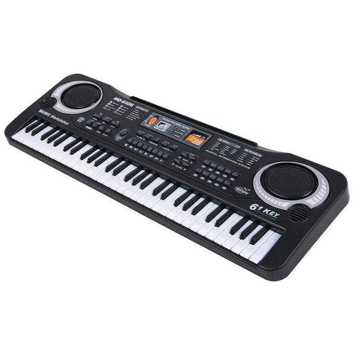 Portable Kids' Electronic Keyboard, Musical Piano: black, white electronic keyboard, modern electronic instrument style