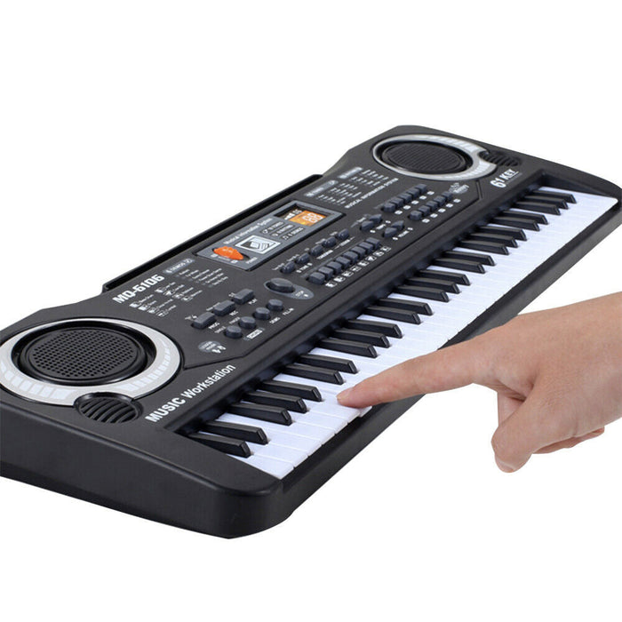 Portable Kids' Electronic Keyboard, Musical Piano: black, white electronic keyboard, modern electronic instrument style