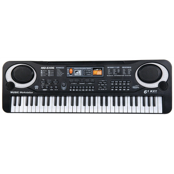 Portable Kids' Electronic Keyboard, Musical Piano: black, white electronic keyboard, modern electronic instrument style