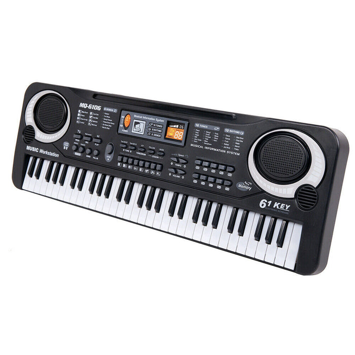 Portable Kids' Electronic Keyboard, Musical Piano: black, white electronic keyboard, modern electronic instrument style