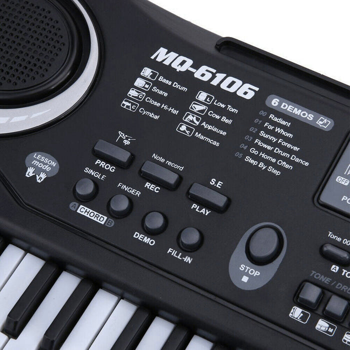 Portable Kids' Electronic Keyboard, Musical Piano: black, white electronic keyboard, modern electronic instrument style