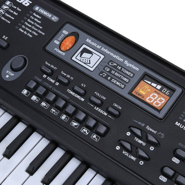 Portable Kids' Electronic Keyboard, Musical Piano: black, white electronic keyboard, modern electronic instrument style