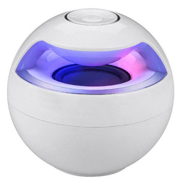 Portable Mini Wireless Speaker with Powerful Bass: white, purple electronic device, minimal futuristic style