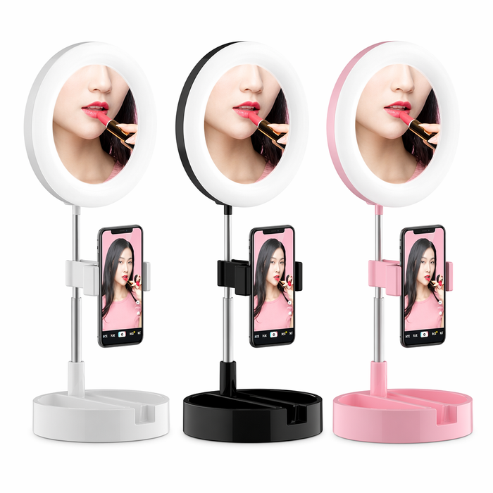 Portable Stand for Mobile Ring Light White