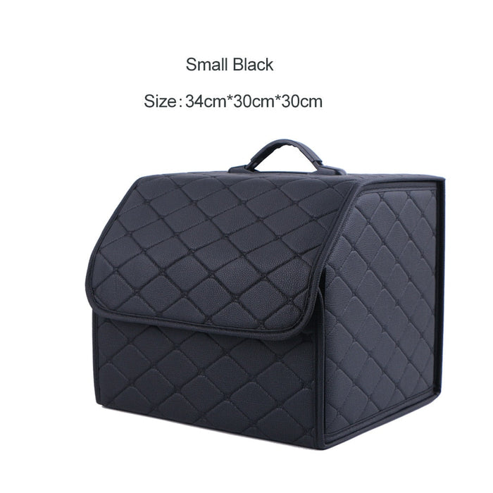 Portable Storage Solution: Streamlined Organization On-the-Go: black, dark gray quilted car trunk storage organizers, minimal