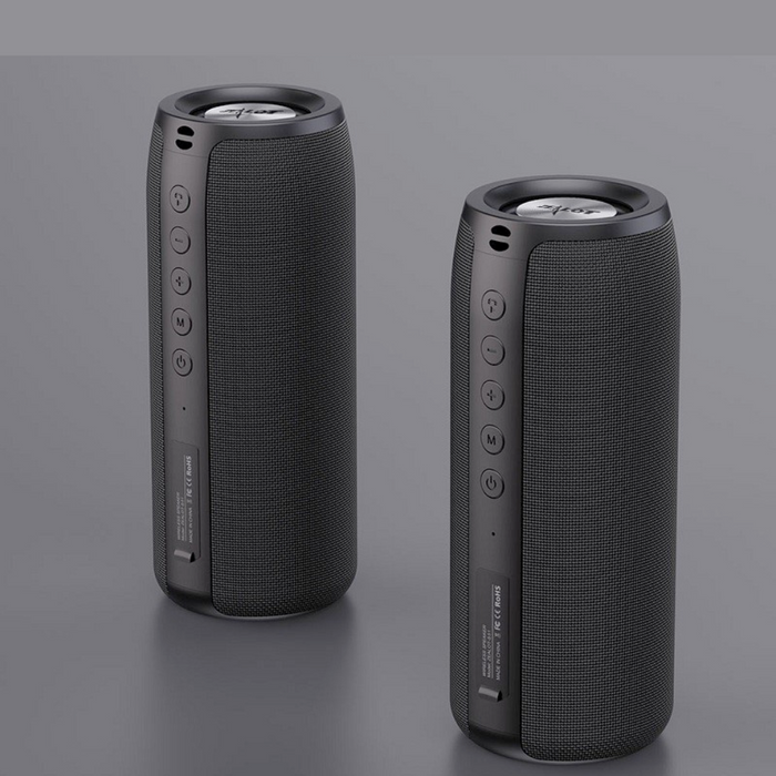 Portable Waterproof Bluetooth Subwoofer Speaker: dark blue, black portable Bluetooth speaker, modern minimal tech style