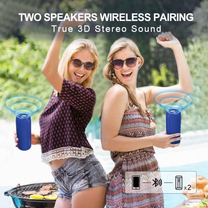 Portable Waterproof Bluetooth Subwoofer Speaker: dark blue, black portable Bluetooth speaker, modern minimal tech style