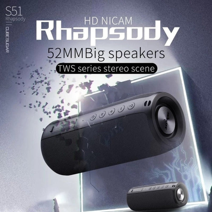 Portable Waterproof Bluetooth Subwoofer Speaker: dark blue, black portable Bluetooth speaker, modern minimal tech style