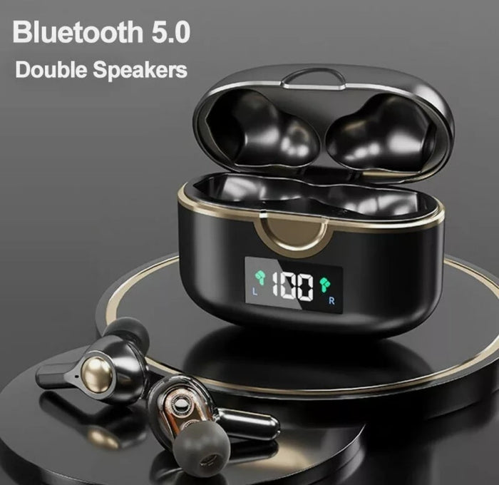 Powerful Bass Touch Bluetooth 5.0 T22PRO Earbuds with a Ninja Dragon Twist: white, black wireless earbuds with charging case