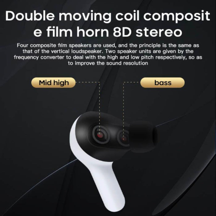 Powerful Bass Touch Bluetooth 5.0 T22PRO Earbuds with a Ninja Dragon Twist: white, black wireless earbuds with charging case