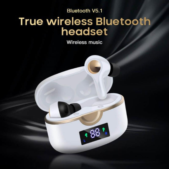 Powerful Bass Touch Bluetooth 5.0 T22PRO Earbuds with a Ninja Dragon Twist: white, black wireless earbuds with charging case