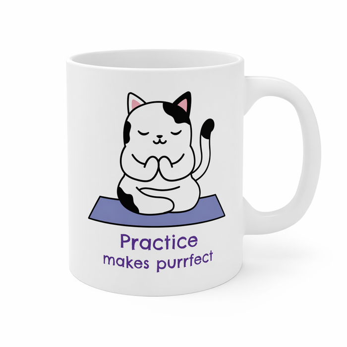Practice Makes Purrfect - Yoga Themed Mug Default