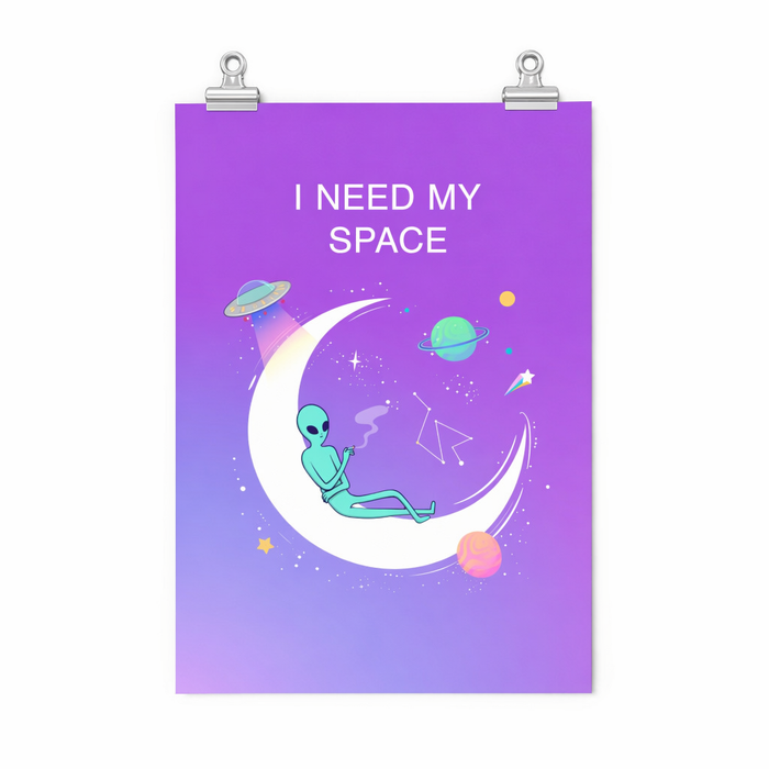 Premium Matte Vertical Posters for Space Lovers: "My Space, My Rules" Design Default