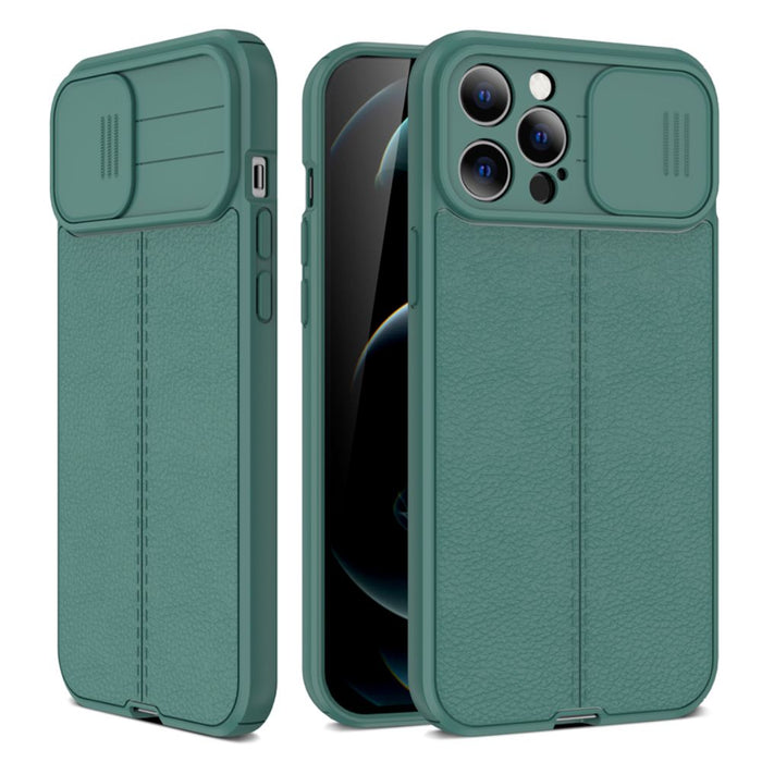 Protective Leather Case with Camera Guard for iPhone: Ensuring Your Device's Safety: light blue smartphone case, minimal styl