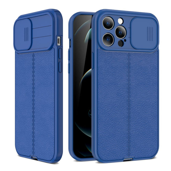 Protective Leather Case with Camera Guard for iPhone: Ensuring Your Device's Safety: light blue smartphone case, minimal styl