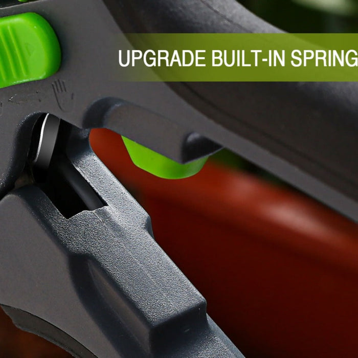 Pruning Shears Scissors for Efficient Gardening: black, dark gray hand tool close-up, product detail close-up style