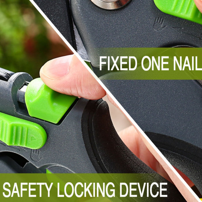 Pruning Shears Scissors for Efficient Gardening: black, dark gray hand tool close-up, product detail close-up style