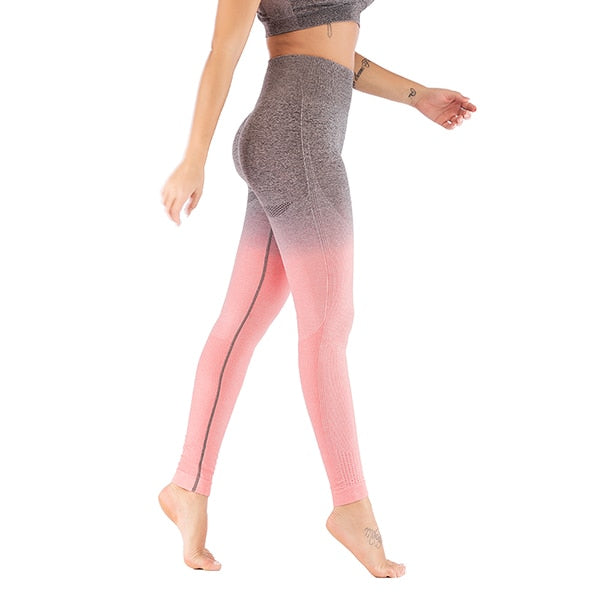 Push-Up Control Yoga Leggings without Seams: dark gray, pink high-waisted leggings, athleisure style