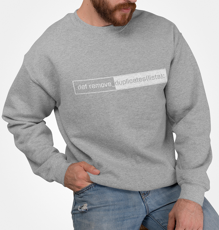 Python Logo Men's Coding Sweatshirt: heather gray, white crewneck sweatshirt, minimal style