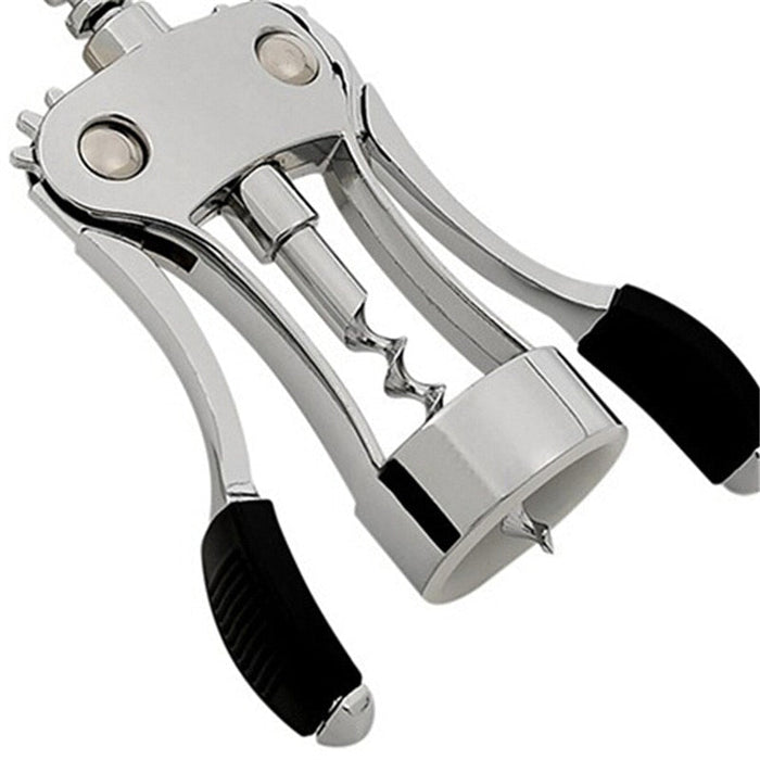 Quality Lever Corkscrews, Top-notch Wine Opener for Your Kitchen: silver, black winged corkscrew bottle opener, functional mo