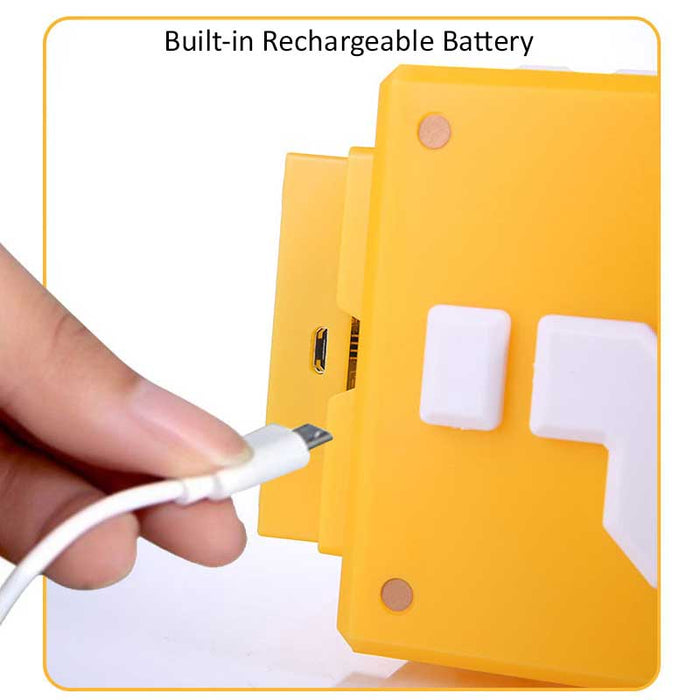 Question Mark LED Light with Sound: bright yellow, orange-yellow Super Mario question block, cartoon/video game themed style