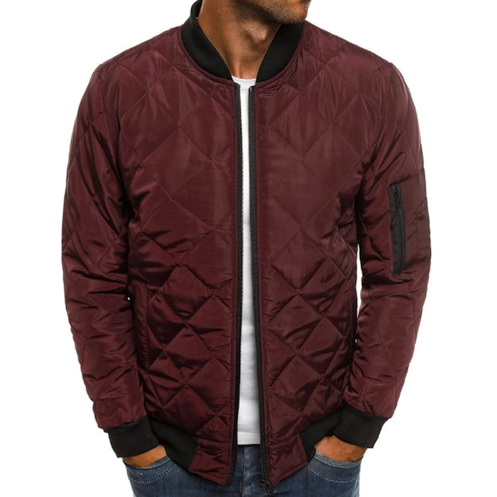 Quilted Jacket for Men: olive green, black quilted bomber jacket, minimal casual style