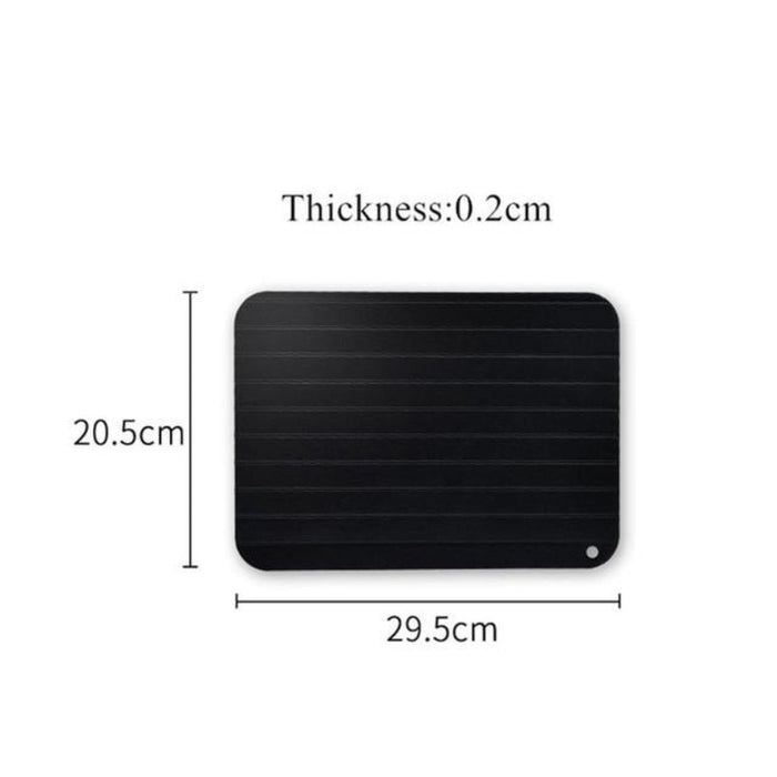 Rapid Thawing Tray for Meat and Seafood: red, white raw steak/meat, product advertisement style