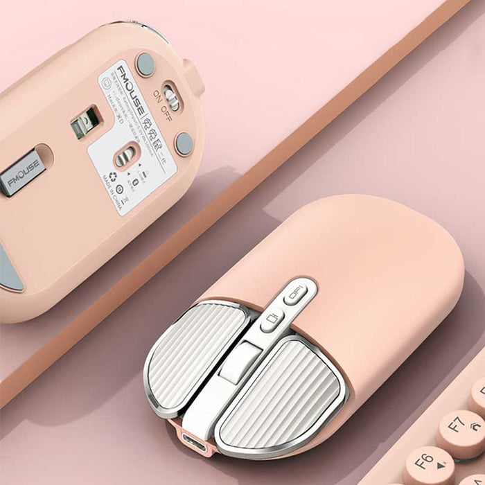 Rechargeable Bluetooth Wireless Mouse, 2400 DPI: silver, black wireless computer mouse, minimal modern style