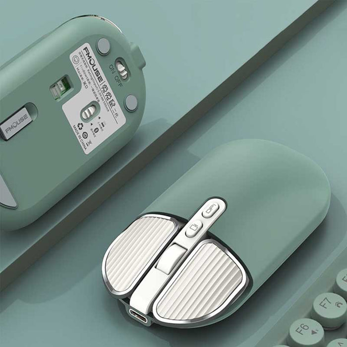 Rechargeable Bluetooth Wireless Mouse, 2400 DPI: silver, black wireless computer mouse, minimal modern style