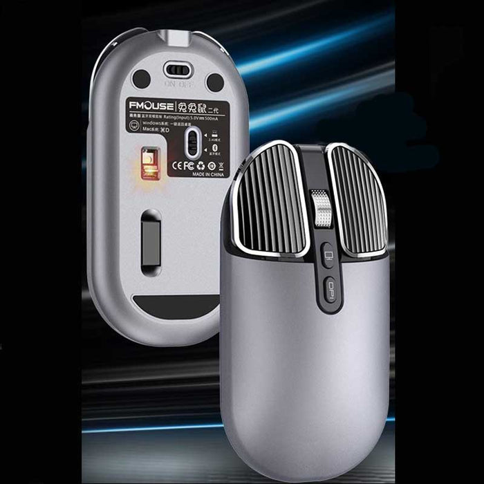 Rechargeable Bluetooth Wireless Mouse, 2400 DPI: silver, black wireless computer mouse, minimal modern style