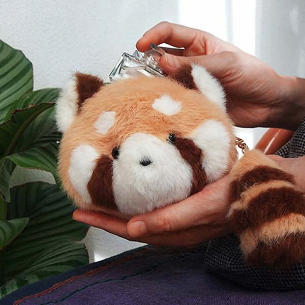 Red Panda Plush Wallet, Cute & Functional: orange-brown, white red panda, cute cartoon style