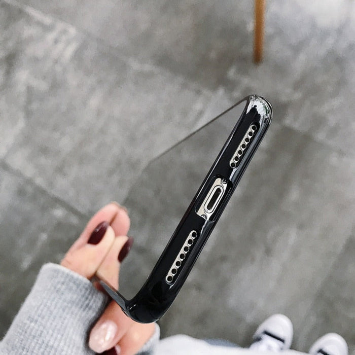 Reflective iPhone Case: silver, black smartphone cases, minimal style