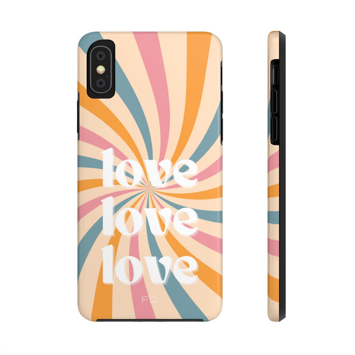 Retro Affection Touch Case for Wireless Charging on iPhone: cream, orange smartphone case, retro graphic style