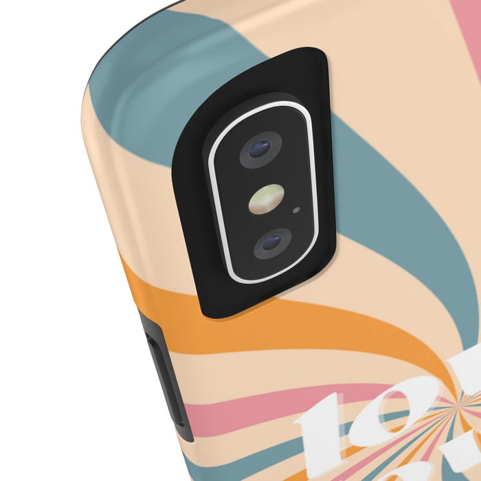 Retro Affection Touch Case for Wireless Charging on iPhone: cream, orange smartphone case, retro graphic style