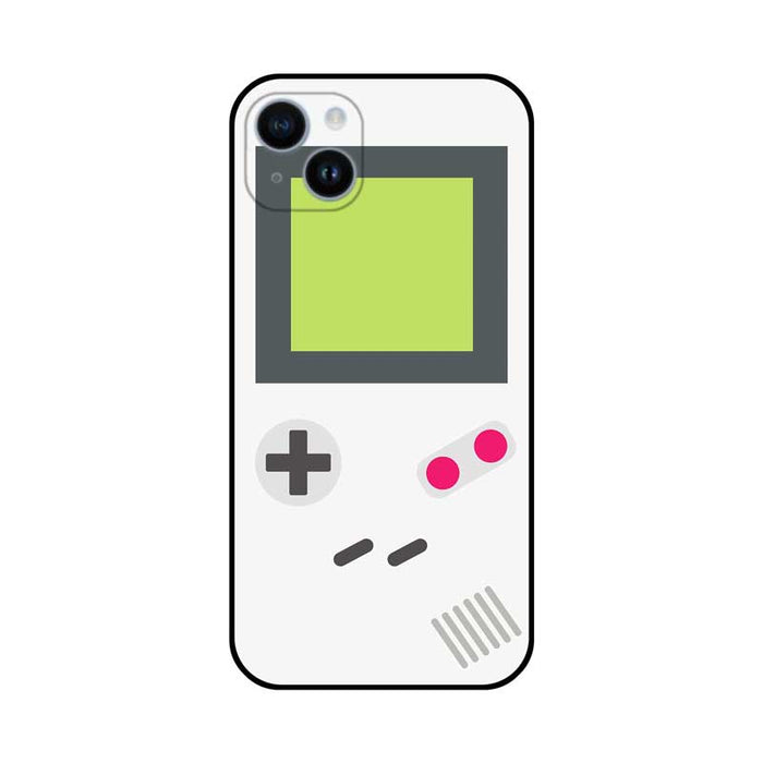 Retro Game Console Phone Case: white, black retro handheld game console, cartoon retro gaming style