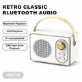 Retro Mini Wireless Bluetooth Speaker with Adjustable Knob White