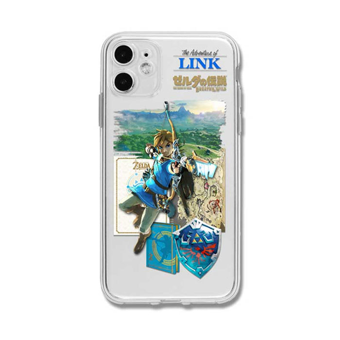 Retro Zelda iPhone Cases with Protection: clear, green The Legend of Zelda / Link, cartoon, retro game-inspired collage style