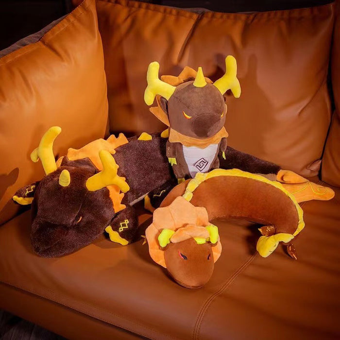 Rex Lapis Plush Toy, Genshin Impact: brown, yellow platypus, cartoon style