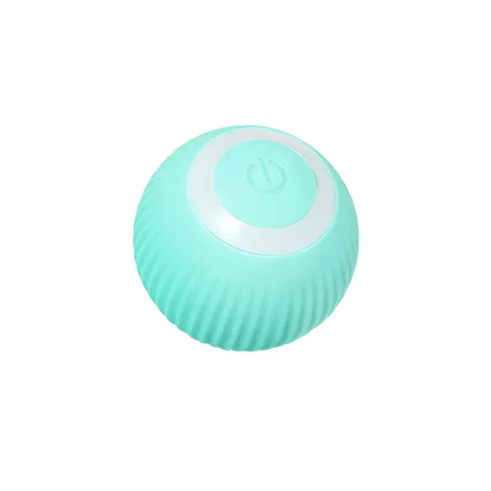 Rolling Cat Toy Ball, Electric and Entertaining: mint green, aqua round electronic devices, minimal pastel style