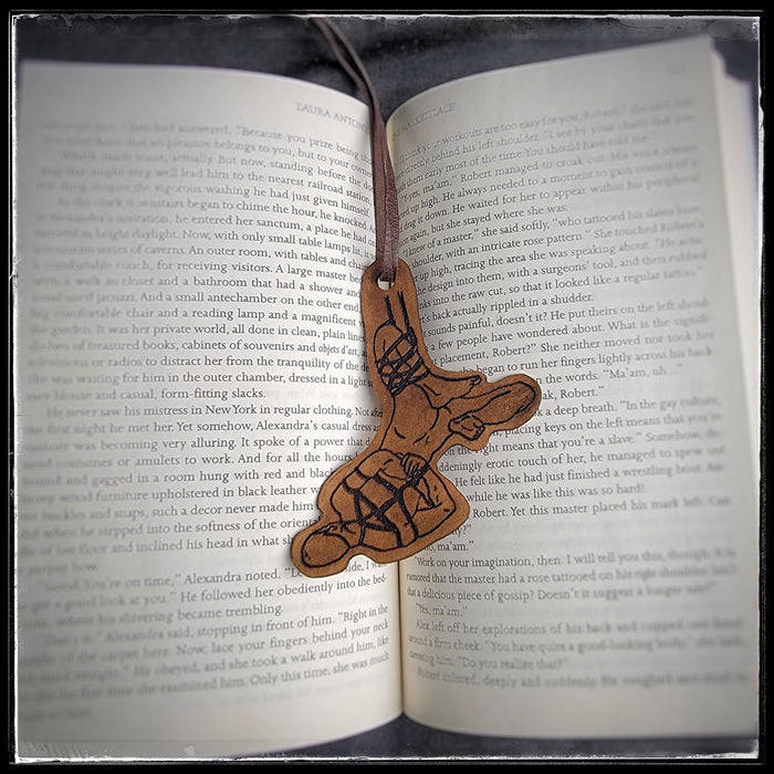 Rope Bondage Leather Book Mark - Design III