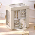 Rotating Multi-Layer Leather Jewelry Box