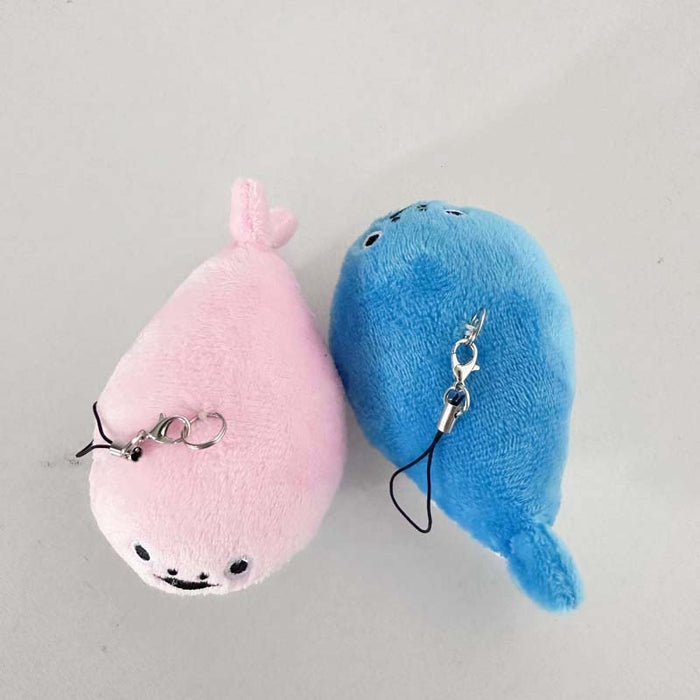 Sacabambaspis Plush Keychain: Meme Magic Accessory: pink, white cartoon pink animal character, kawaii cartoon style