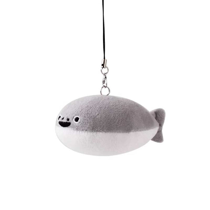 Sacabambaspis Plush Toy: Memorable Meme Fun: gray, white whale, cute cartoon style