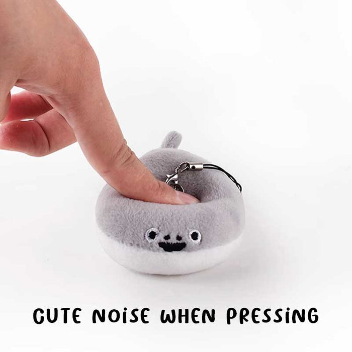 Sacabambaspis Plush Toy: Memorable Meme Fun: gray, white whale, cute cartoon style